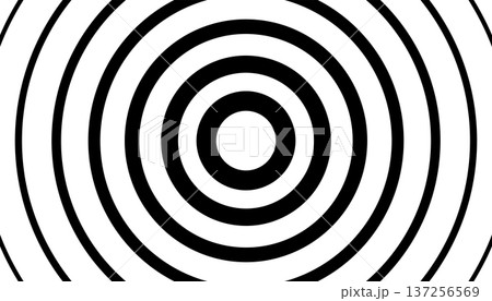 Minimalist bullseye pattern of halftone concentric rings for focus and target themes. 137256569