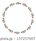 Simple wreath of cute orange flowers 137257007