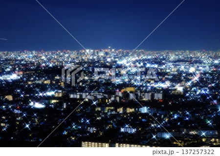 高台から見る池田市内夜景 高台から見る池田市内夜景 137257322