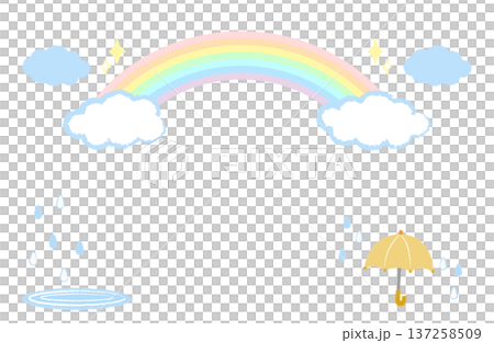 雨あがりの虹と雲の背景 137258509
