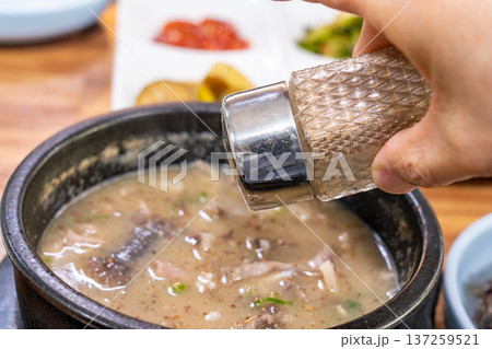 Traditional Korean Sundae Soup Bowl Traditional Korean Sundae Soup Bowl 137259521