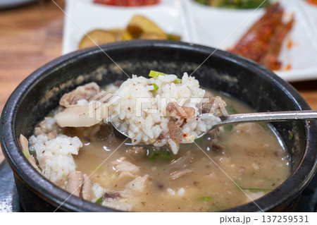 Traditional Korean Sundae Soup Bowl 137259531