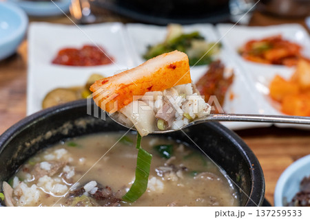 Traditional Korean Sundae Soup Bowl 137259533