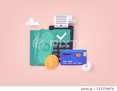Business financial conceptt. 3D Web Vector Illustrations. 137259676