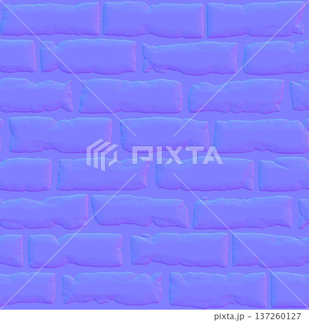 Seamless Brick Wall Normal Map for 3D Texture Seamless Brick Wall Normal Map for 3D Texture 137260127
