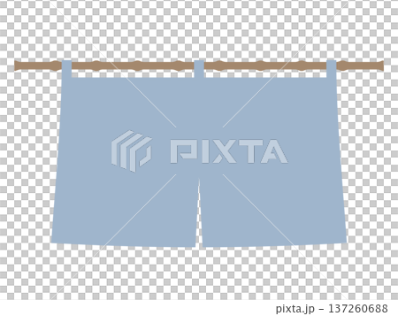 Illustration of a pale navy blue noren curtain 137260688