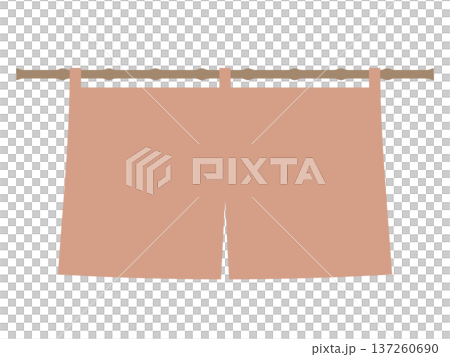 Illustration of a pale crimson noren curtain 137260690