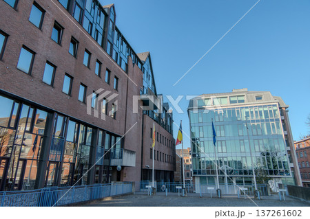 Belgium, Namur, Facade of the Parliament of Wallonia building. 137261602