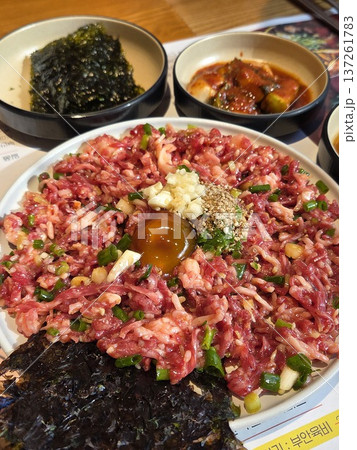 Traditional Korean Beef Tartare Yukhoe 137261783