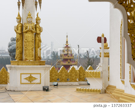 Thai-style Buddhist temple at White Horse Temple, old Buddhist temple in Luoyang in Henan province in China Thai-style Buddhist temple at White Horse Temple, old Buddhist temple in Luoyang in Henan province in China 137263337