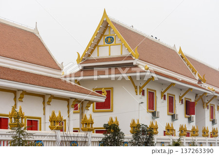 Thai-style Buddhist temple at White Horse Temple, old Buddhist temple in Luoyang in Henan province in China 137263390