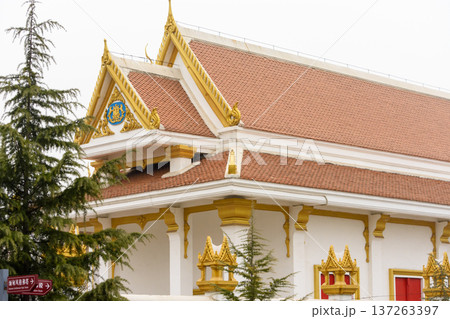 Thai-style Buddhist temple at White Horse Temple, old Buddhist temple in Luoyang in Henan province in China Thai-style Buddhist temple at White Horse Temple, old Buddhist temple in Luoyang in Henan province in China 137263397