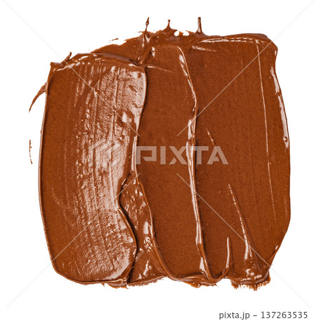 Chocolate Spread Texture Smear Isolated on Light Background Chocolate Spread Texture Smear Isolated on Light Background 137263535
