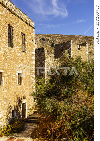 Tower houses in Vathia Greece Mani Peninsula Tower houses in Vathia Greece Mani Peninsula 137263717