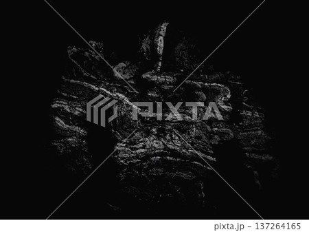 ゴーレムをイメージした抽象水墨障壁画　壁紙 137264165