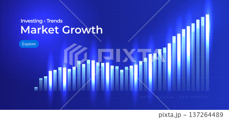 Market Growth Investing Trends Finance Analytics Investment Chart Uptrend Forecast Dashboard Metrics Revenue Profit Portfolio Trading Stock Strategy KPI Data Insight. Vector Illustration. Market Growth Investing Trends Finance Analytics Investment Chart Uptrend Forecast Dashboard Metrics Revenue Profit Portfolio Trading Stock Strategy KPI Data Insight. Vector Illustration. 137264489
