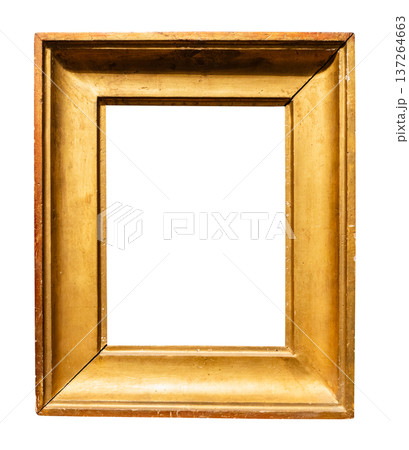 vertical very wide golden painting frame cutout 137264663