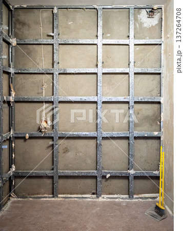 used framing for plasterboard wall in room used framing for plasterboard wall in room 137264708