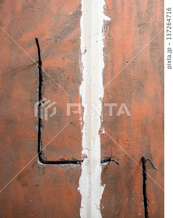 wall covered with primer with sealed seam wall covered with primer with sealed seam 137264716