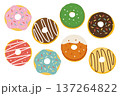 カラフル ドーナツ イラスト ベクター 137264822