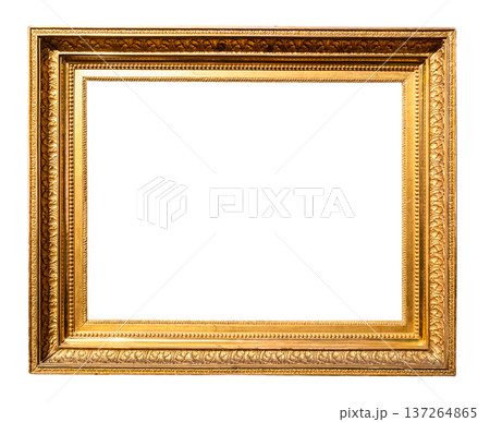 horizontal old golden baroque picture frame cutout horizontal old golden baroque picture frame cutout 137264865