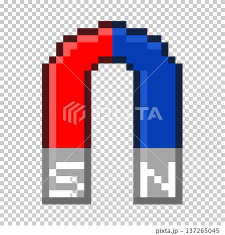 Pixel illustration of a magnet 137265045