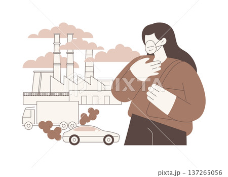 Bad air quality isolated cartoon vector illustrations. 137265056