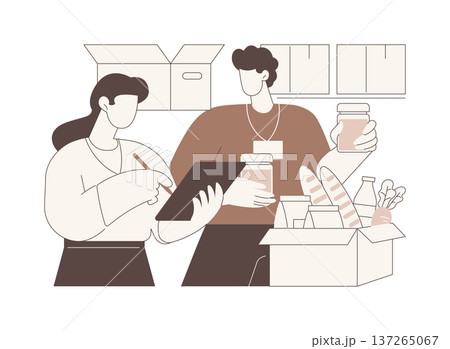 Donate food to people isolated cartoon vector illustrations. 137265067