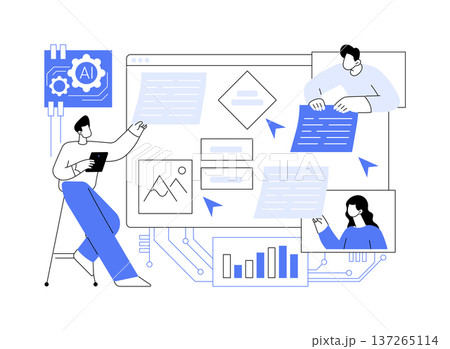 Shared Virtual Whiteboards abstract concept vector illustration. 137265114