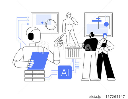 AI Interactive Museum Guides abstract concept vector illustration. 137265147