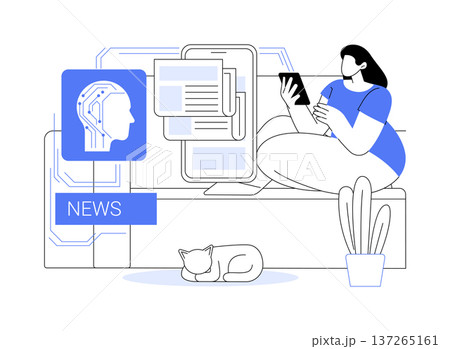 AI Personalized News Feed abstract concept vector illustration. AI Personalized News Feed abstract concept vector illustration. 137265161