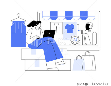 AI Virtual Shopping Assistant abstract concept vector illustration. 137265174