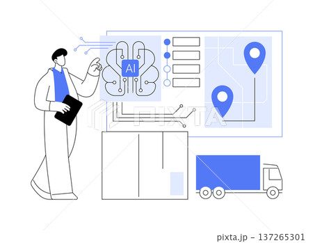 AI in Logistics abstract concept vector illustration. AI in Logistics abstract concept vector illustration. 137265301