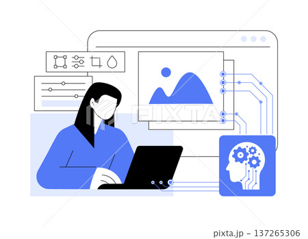 AI in Photo Editing abstract concept vector illustration. AI in Photo Editing abstract concept vector illustration. 137265306