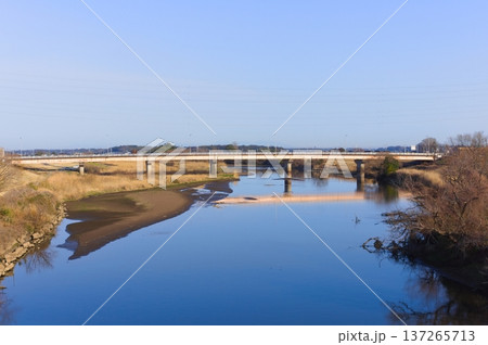 茨城県取手市国道6号線から見る小貝川2026年3月 137265713