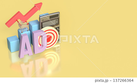 Digital Advertising Metrics and Sales Growth Concept 3d render. Digital Advertising Metrics and Sales Growth Concept 3d render. 137266364