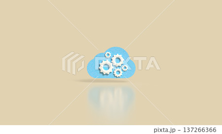 Cloud Computing Concept with Gears and Technology Automation 3d render 137266366