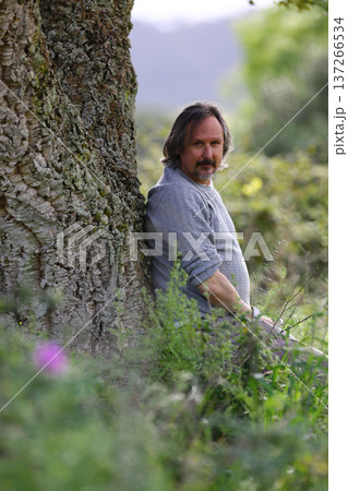 Portrait of Mature Man in Natural Setting 137266534