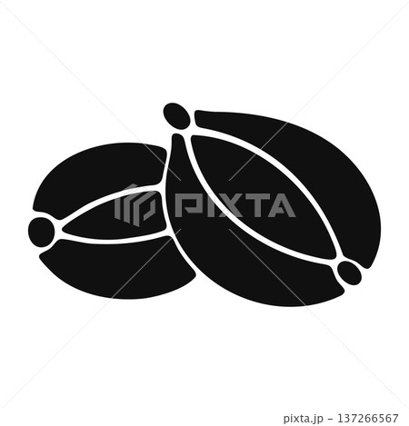 Two Black Icons Representing Seeds or Beans Two Black Icons Representing Seeds or Beans 137266567