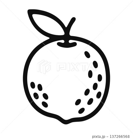 Minimalist Black and White Outline of an Apple 137266568
