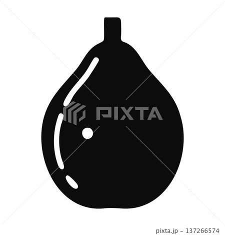 Simple Black Fig Icon Vector Illustration on White Background Simple Black Fig Icon Vector Illustration on White Background 137266574