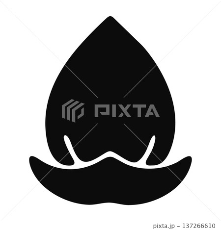 Minimalist black silhouette of a water drop or teardrop shape with flowing base Minimalist black silhouette of a water drop or teardrop shape with flowing base 137266610