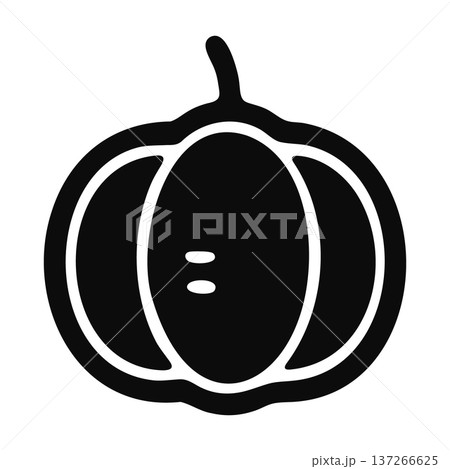 Pumpkin silhouette icon, simple vector graphic for autumn and harvest themes 137266625