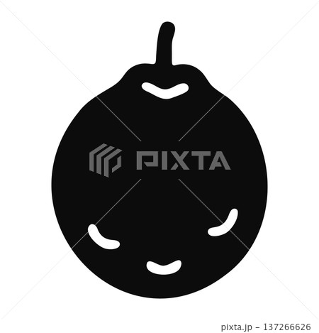 Orange fruit silhouette with happy face, simple vector icon, cute character Orange fruit silhouette with happy face, simple vector icon, cute character 137266626