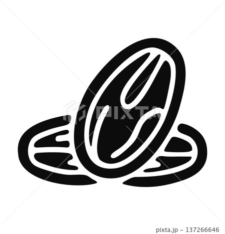 Black silhouette icon of three seeds, isolated on white background 137266646