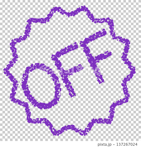 クレヨン素材　手描きのスタンプ風文字　OFF 137267024