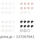 ECサイトやバナーで使えるめくれた丸いラベルとステッカーのセット。PICK UP・NEW・SALE入 137267041