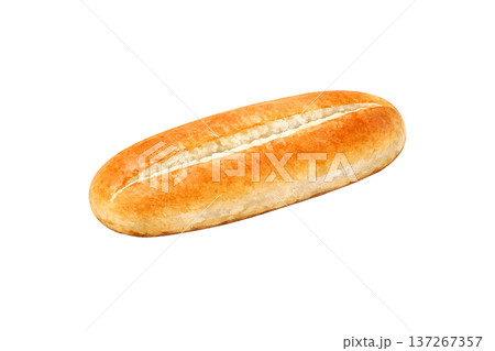 コッペパン 水彩イラスト パン素材 セット 手描き風 シンプル ベーカリー素材 137267357