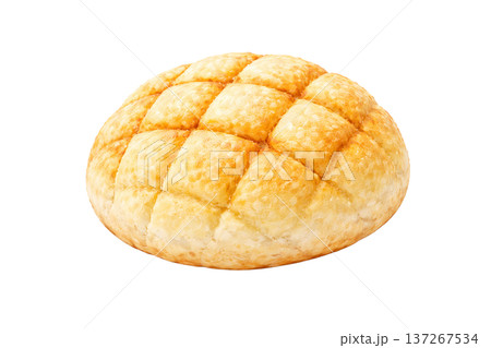 メロンパン 水彩イラスト パン素材 シンプル ベーカリー素材  タグ（共通・約45個） 137267534
