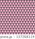正三角形が並ぶ幾何学的なパターン壁紙 ピンク＆ブラック ストライプ柄のデザイン背景 137268119